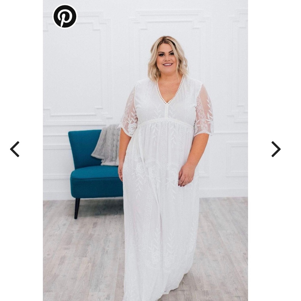 NWT Boutique White Lace Maxi Dress